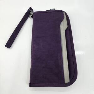 Zoppen RFID Passport Holder Travel Wallet Navy Zip Around Organizer Wristlet